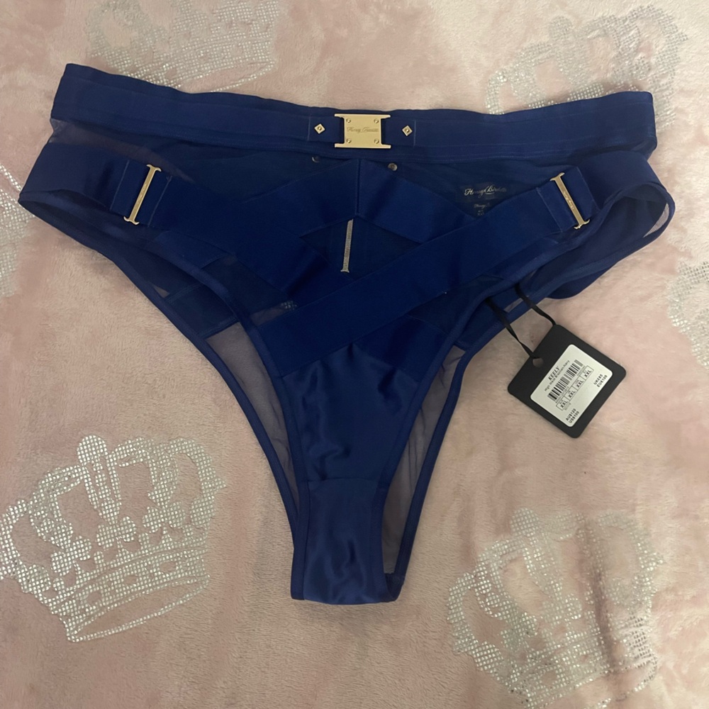 Deep blue sheer/lined panty